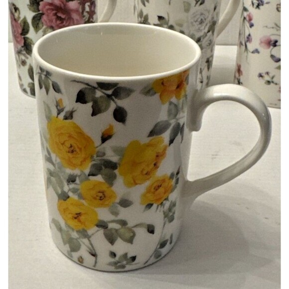 Home Essentials Roses Floral Tea Coffee Mug 12 Oz. Set of 6 Vintage EUC - Picture 5 of 15